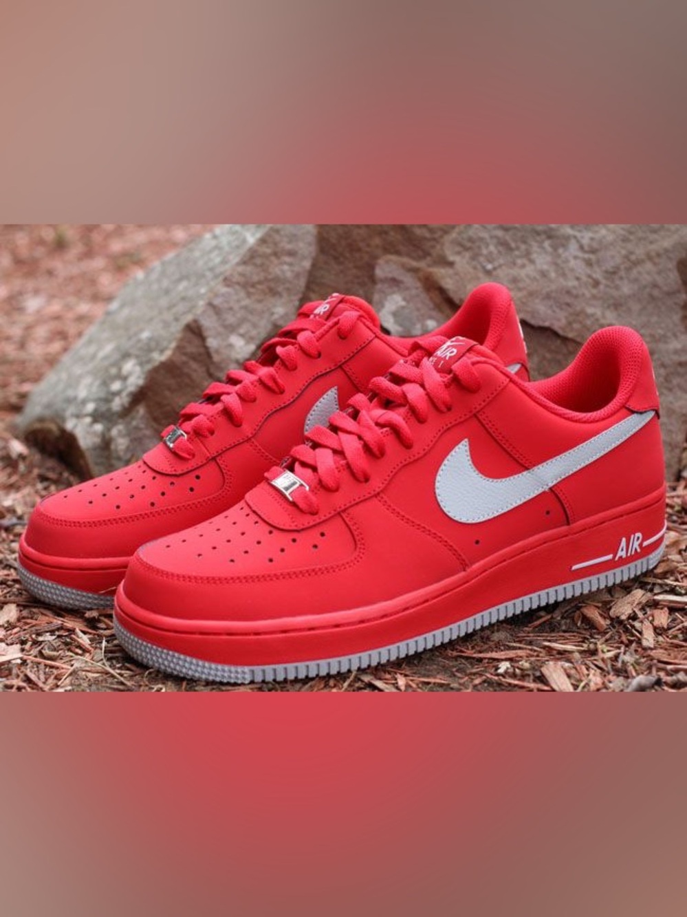Nike Air Force 1 Low University Red Strata Grey Men’s Size 7.5